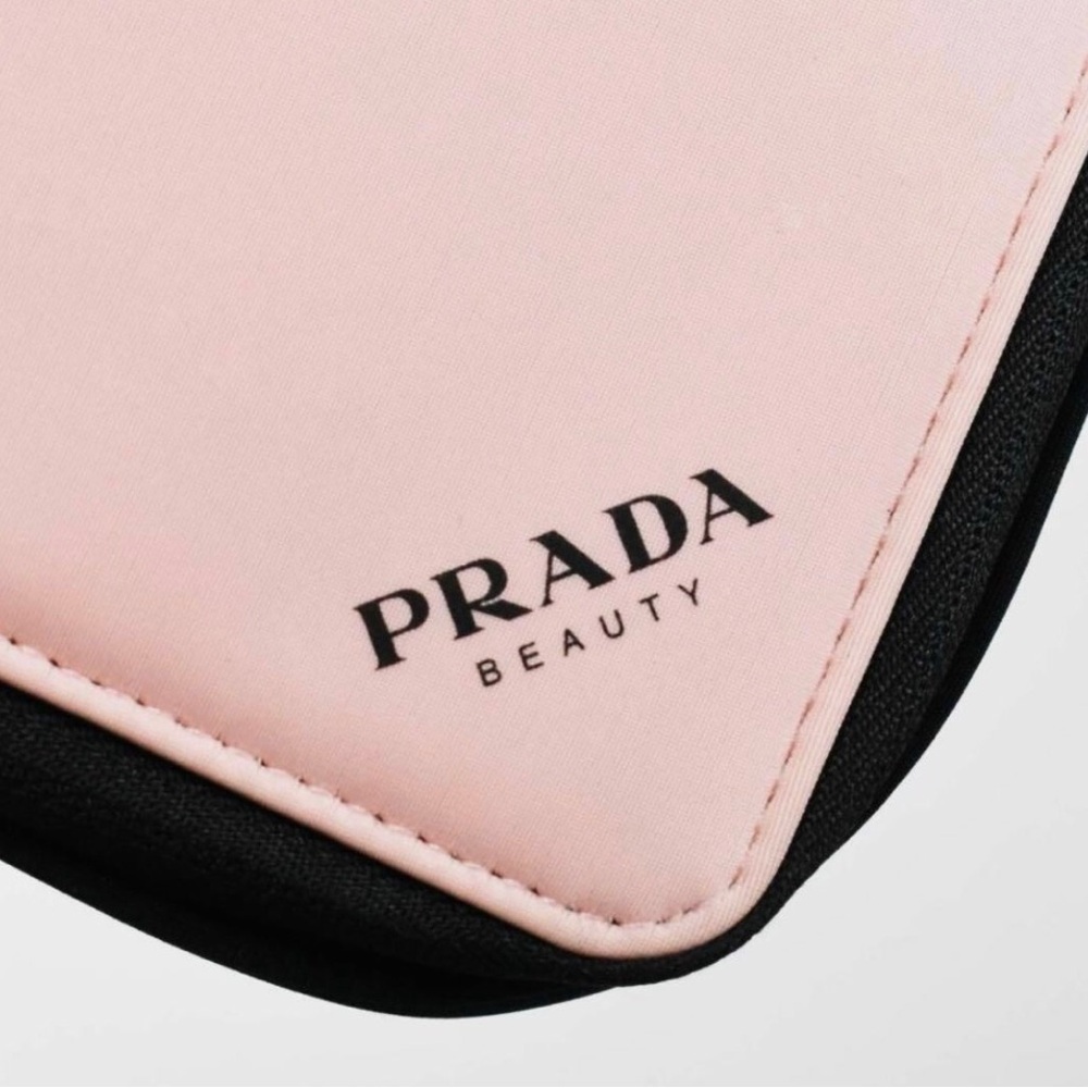 Prada Beauty Pink and Black Geometric Triangular Pouch - Picture 4 of 14